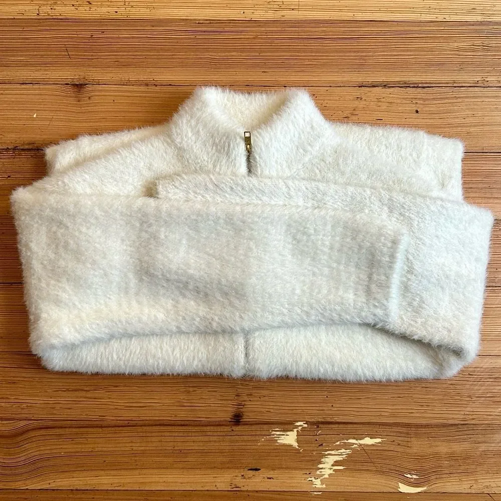 J. Crew Point Sur Fuzzy Cardigan Jacket, Ivory. Size XS.